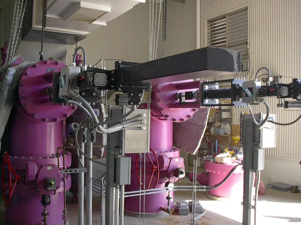 Bailey Valve Model B-12 sleeve valves installed inside a facility